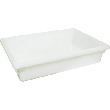 TrueCraftware- 8.75 Gallon White Food Storage Box Polypropylene 18" X 26" X 6"- Food Storage Container Meal Prep Containers Reusable for Home Cafeteria Kitchen Organization Dishwasher Safe