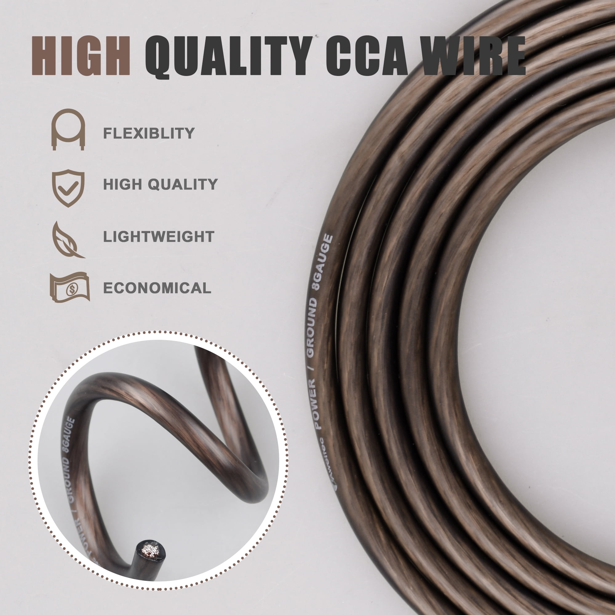 AWELTEC 4Gauge 25 ft Red CCA Electrical Wire for Battery Cable, Car Audio, Amp Wiring, Generator, Automotive, RV