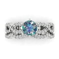 thumbnail image 2 of Clara Pucci 14K White Gold 1.57 Synthetic Blue Moissanite Engraveable Engagement Ring + Wedding Band Set, 2 of 7