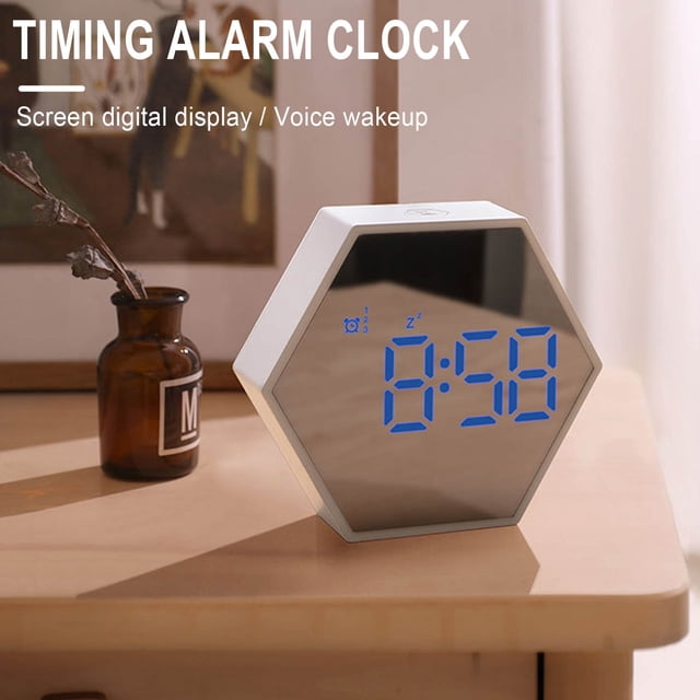 VBXOAE Réveil LED Multifonction avec Minuterie, 3 Réglages d'Alarme, Compte à Rebours de 160 Minutes, Fonction Snooze, Fonctionne sur Batterie, Idéal pour Étudiants, Cuisine, Chambre Jaune