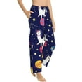 thumbnail image 2 of Balery Lama in Space print Women's Pajama Pants,Ultra Lightweight Pjs,Lounge Pant-Large, 2 of 9