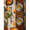 thumbnail image 2 of Give Thanks Table Runners 72 Inches Long Washable Thanksgiving Turkey Maple Leaves Table Runner for Round Table Kitchen Coffee Dining End Table Living Room Use, 2 of 8