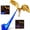 Gold Dragon With Blue Flame, variant on Dragon Bookshelf Nook Light, 3D Printed Fire-Breathing Fantasy Shelf Decor, Flying Dragon Design Fantasy Reading Nook Decor, Unique Gift for Book Lover Halloween Display