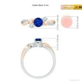 thumbnail image 6 of ANGARA Natural Sapphire and Diamond Twisted Vine Ring in 14K White & Rose Gold for Women (Size-5mm) | September Birthstone, Birthday, Anniversary, Jewelry Gift for Women | Natural Blue Sapphire Ring, 6 of 10