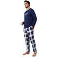 thumbnail image 4 of Winter new men's long-sleeved long pants set with printed check pattern, suitable for home wear and can be worn outside., 4 of 6