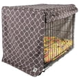 thumbnail image 3 of Molly Mutt 36" Dog Crate Cover with Roll-Up Panels, Warm Gray, Geometric Pattern, 3 of 4