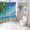 thumbnail image 7 of Orinice Palm Tree Bathroom Decor Set - Colorful Luxurious Polyester Shower Curtain Set with Hooks, 100% Waterproof, Easy to Install and Maintain 69x72, 7 of 7