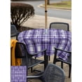 thumbnail image 5 of Outdoor Tablecloth with Umbrella Hole for Patio/Picnic/Party/Camping, Purple Plaid Waterproof Table Cloth Square Cover Washable, Modern Art Checkered Farmhouse (60"x 60"), 5 of 8