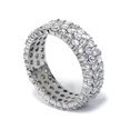 thumbnail image 2 of Bague Éternité en Diamant de Laboratoire 3 1/2ct 3 Rangées Or Blanc 14K, 2 of 2