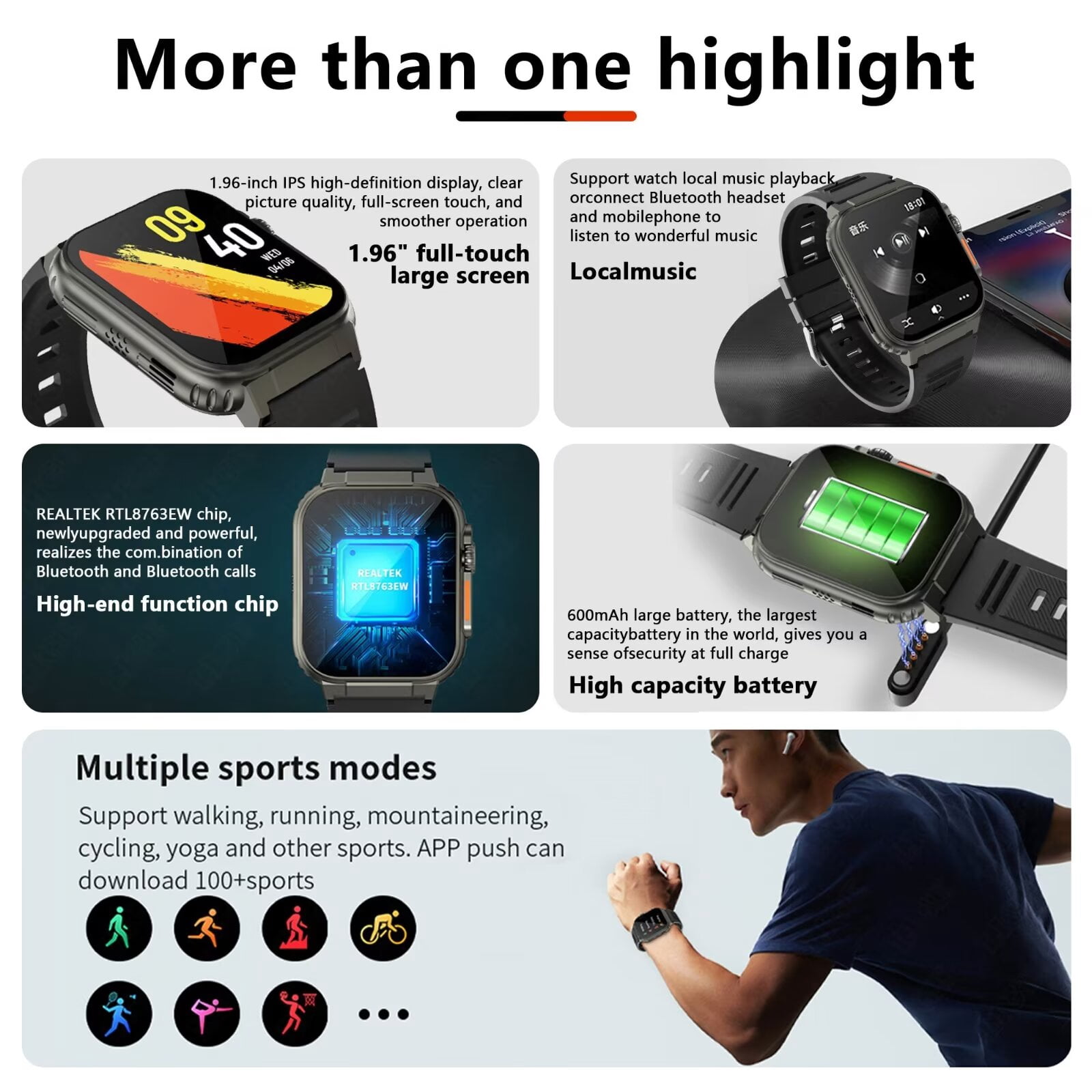 LIGE Men Smart Watch (Answer/Dial) for Android iOS Bluetooth Calls Fitness Tracker IP68 Waterproof Stainless Steel Straps Black