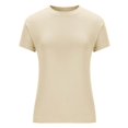 thumbnail image 5 of Women's Slim Fit Tops Short Sleeve Crew Neck Basic Tees Casual Going Out Tight Workout T-Shirts 2025 Summer, 5 of 7