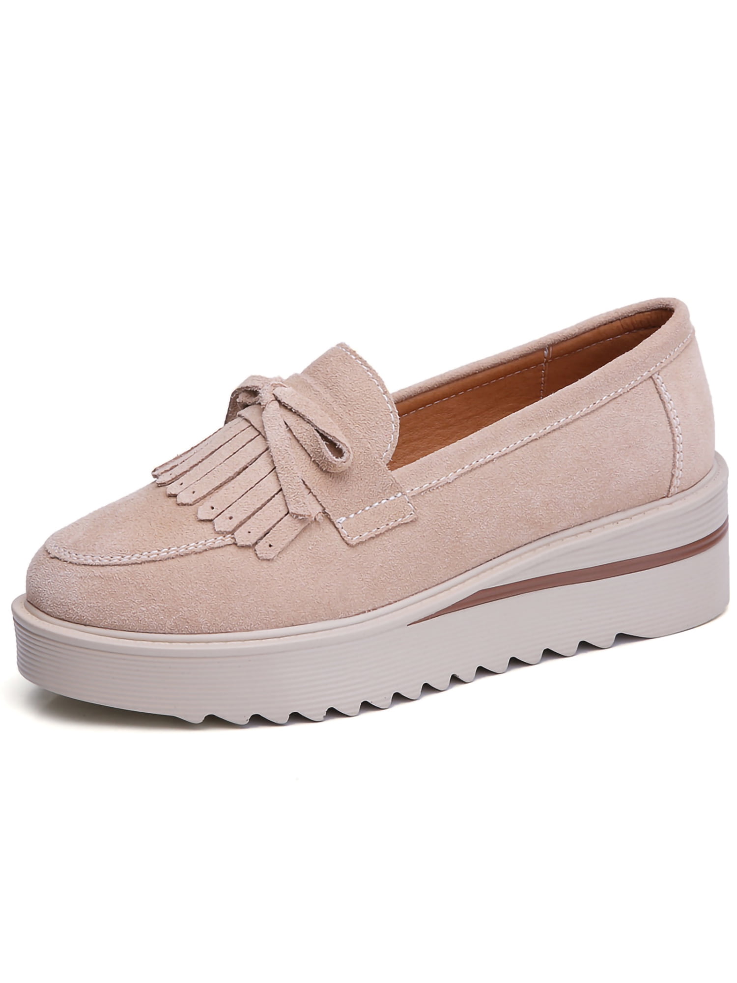 beige platform loafers