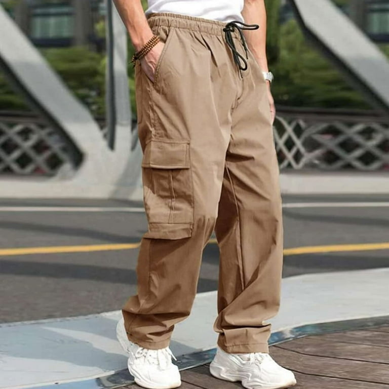 ZIZOCWA Men Outdoor Cargo Pants Lightweight Drawstring Waist ZIZOCWA Men Outdoor Cargo Pants Lightweight Drawstring Waist