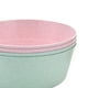 thumbnail image 5 of de vajilla de paja de Vajilla ecológica Tazones Platos Tazas Tenedores Cucharas Cucharas Para Camping Picnic Viajes o diario, Bowls_2 Rosa 2 Verde, 5 of 6