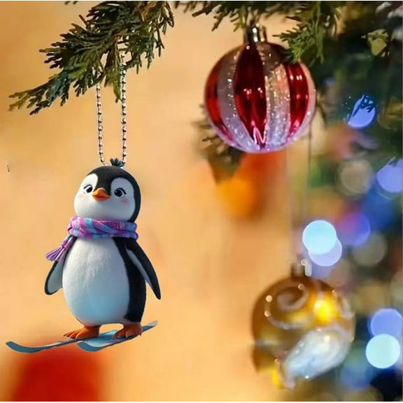 KCEHTA Penguin Christmas Ornaments 2024, Penguin Ornaments for Christmas Tree Personalized Snowman Christmas Tree Decorations, Penguin Christmas Tree Ornaments for Home Party Decor