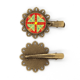 thumbnail image 1 of Flores plantas Mexico totems antigua civilización dibujo Tocado de pieza de pelo de horquilla de flor de metal vintage, 1 of 3