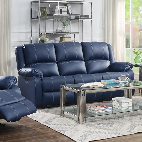 81"L X 37"D X 40"H Power Motion Sofa, Blue PU