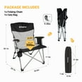 thumbnail image 5 of KingCamp Heavy Duty Camping Chairs Padded Folding Lawn Chair With High Back Support 300lbs for Adult Black, 5 of 9