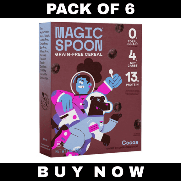 Magic Spoon Cereal, Cocoa, High Protein, 7 oz (Pack of 6)