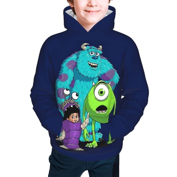 Monster Inc Girls Boys Graphic Hooded Sweatshirt Sizes 7-20 Pullover Sweatshirt Monster Inc Merch Gifts for Kids Teens