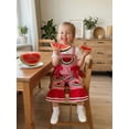 thumbnail image 5 of Cenuakty ﻿Little Girls 12M 18M 2T 3T 4T 5T Overalls Adorable Watermelon Flower Embroidery Sleeveless Square Collar Plaid Bell Bottoms Jumpsuit, 5 of 9