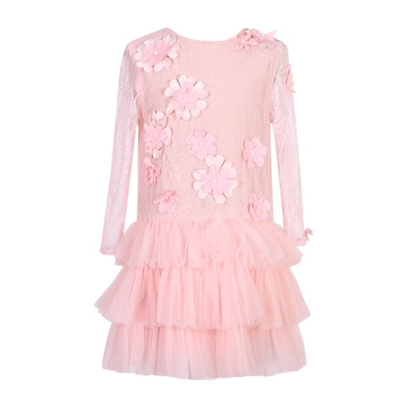 Richie House Girls' Princess Mesh Multilayered Dress RH2531