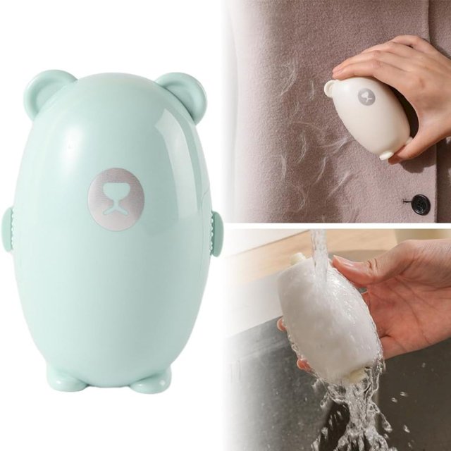 Meiiso Outils en Solde, Rouleau Anti-Peluches Lavable Dessin Animé Vert Réutilisable Nouveau Rouleau Anti-Peluches Extra Collant Outil d'Épilation Gel Lavable, un Dépilatoire Lavable Dessin Animé