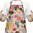 thumbnail image 2 of Dogs with Pioneer Flower Apron-Garden Aprons for Women with Pockets-Cotton Linen Waterproof Kitchen Cooking Gardening Aprons Adjustable for Kitchen,Cooking,BBQ and Salon 33x27 Inch, 2 of 7