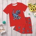 thumbnail image 2 of Toddler Outfits for Boys Boys Summer Fashion Suit Cartoon Graphic Print Short Sleeve Crewneck T Shirt Breathable Summer Shorts Trendy, 2 of 5