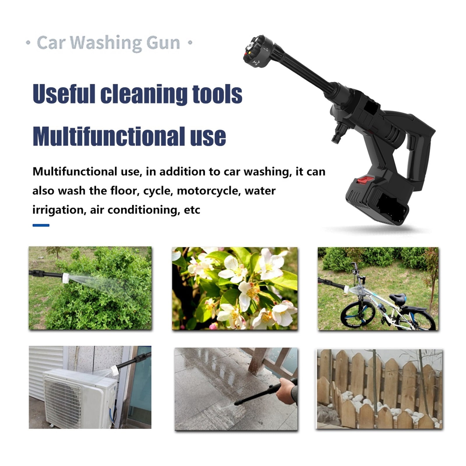 45Bar Cordless High pressure Car Washer Water Spray Gun Portable High Pressure Cleaner Machine Pump Washer For 18V