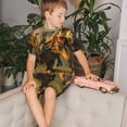 thumbnail image 4 of Fotbe Realistic Style Forest Dinosaur Pijama Estampada de 2 Piezas para Niños – Ropa de Dormir de Manga Corta Cómoda para Niños y Niñas, Camiseta y Shorts de Algodón-XX-Large, 4 of 6
