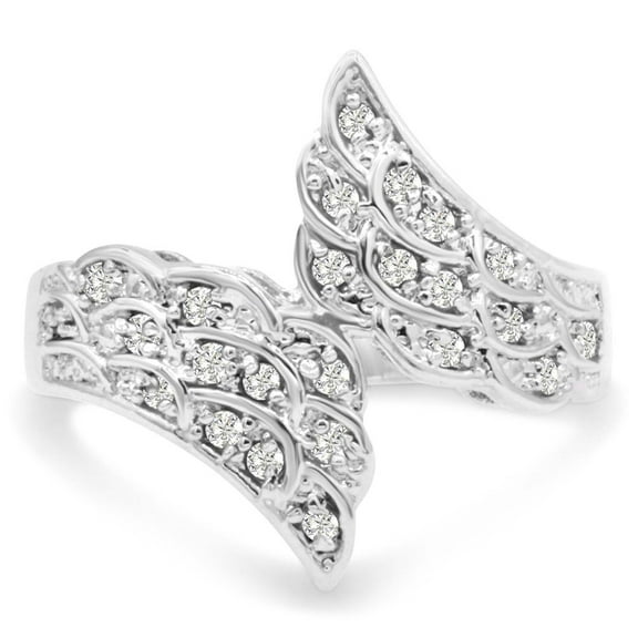 SuperJeweler 1/3 Carat Diamond Angel Wings Ring For Women