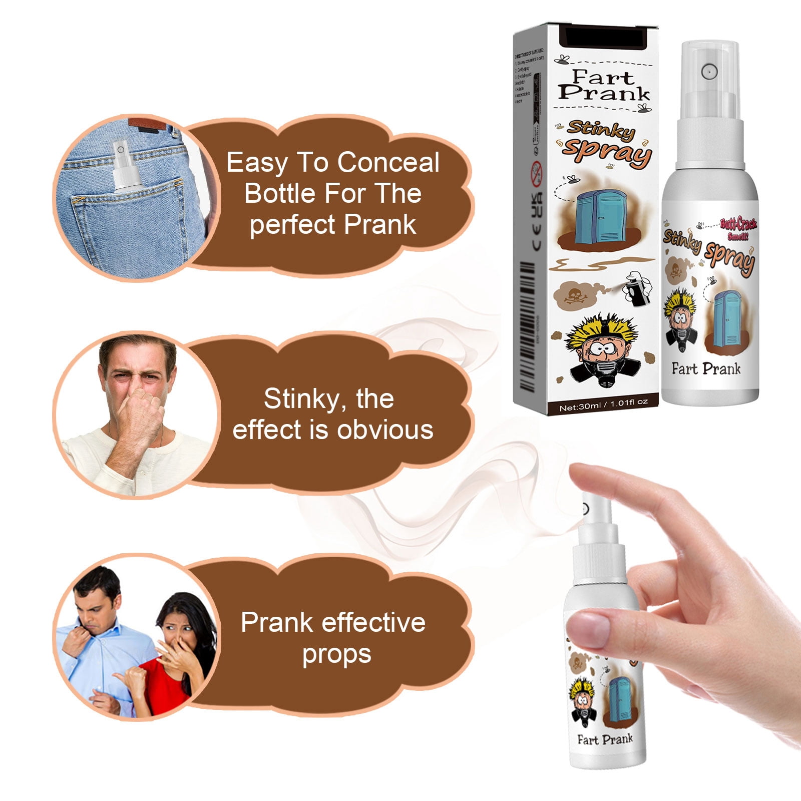 Alvantor Fart Spray, Non Toxic Extra Strong Prank Stuff Hilarious Gag Gifts for Adults or Kids, 1.01fl.oz