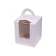 thumbnail image 1 of Bewildely Las cajas de la magdalena con el mango y la ventana insertan los envases portátiles de los pasteles escogen las cajas de la magdalena Almacenamiento y organización del hogar Blanco, 1 of 6