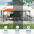 thumbnail image 4 of MEISSALIVVE 12' x 16' Wall Mounted Gazebo, Outdoor BBQ Grill Gazebo with Side Shelf, Lean to Metal Awnings with Sloped Roof, Heavy Duty Pergola for Backyard, Deck, Black, 4 of 11