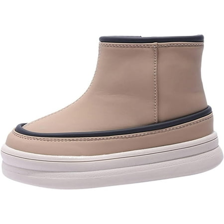 Fashiona Winter Children Boots For Boys And Girls Non Slip Thick Soles Flat Bottoms Round Toe Solid Side Shoes