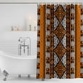 thumbnail image 2 of Yellow Beige Boho Shower Curtain Set - Standard 72" x 72" Washable Bathtub Curtain with 12 Hooks, Geometric Vintage Abstract Art Ethnic Waterproof Fabric Shower Curtains for Bathroom/Bathtub Décor, 2 of 6