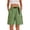 Army Green, variant on Women's Baggy Cargo Shorts, High Waisted Elastic Waist Drawstring Bermuda Shorts, Loose Fit Straight Leg Walking Short Pants with Side Pockets, Summer Casual Streetwear Black L