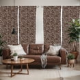 thumbnail image 2 of Ambesonne Brown and White Window Curtains, Doodle Tea Time, Each 28" W x 63" L, Dark Brown and White, 2 of 5