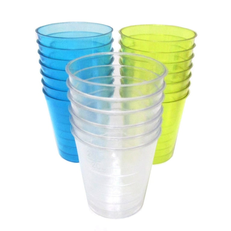 20 Shot Glasses Hard Plastic 1 Oz Mini Wine Glass Party Cups Barware Catering
