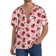 thumbnail image 1 of Balery Cute Ladybugs 1 Camisa Casual de Manga Corta con Botones para Hombre, Texturizada, Estilo Cubano, para Playa, Verano-3X-Large, 1 of 5