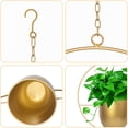 thumbnail image 4 of 2PCS Boho Gold Metal Hanging Planters, Modern Wall Ceiling Planters, Minimalist Flower Pot with Hook and Chain for Indoor Outdoor Home Decor (Plants Not Included), 4 of 6