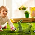 thumbnail image 4 of SLYNSHome Set of 2 Pcs Easter Flocked Rabbit Statue Decoration Artificial Furry Bunny Figurines Ornament Fake Moss Stuffed Rabbit Dolls for Holiday Table Spring Garden, 4 of 7