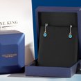 thumbnail image 5 of Gem Stone King 14K Two Tone Gold Simulated Blue Opal Earrings for Women | 0.50 Cttw | Gemstone October Birthstone | Round Cabochon 4MM, 5 of 6