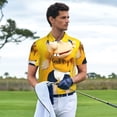 thumbnail image 4 of Lsque Sml Jeffy Pattern Golf Shirts for Men Dry Fit Print Moisture Wicking Performance Short Sleeve Polo Shirt-3X-Large, 4 of 7