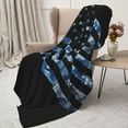 thumbnail image 3 of Sikiie Navy Camouflage American Flag Cozy Flannel Fleece Throw Blanket: Lightweight & Thick for All Seasons - Perfect for Women, Men, & Kids"80"x60", 3 of 6