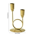 thumbnail image 3 of AuroraX Short Taper Candle Holder Metal Gold Modern O Shape Double Candlestick Holders Romantic Decorative Vintage Rustic Elegant Candle Stand Valentines Day Table Centerpieces Dining Wedding Decor, 3 of 6