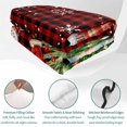thumbnail image 4 of Quilts King Size Bedding Set, Christmas Snowman Lightweight Quilted Comforter, Cardinal Bird Snowflake Red Black Plaid Soft Reversible Bedspread Coverlet with Pillow Covers for All Season, 96" x 106", 4 of 9