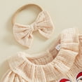 thumbnail image 6 of Cjfdfy Newborn Baby Girl Christmas Clothes Santa Claus Christmas Tree Long Sleeve Ruffled Bubble Romper With Headband Cute My First Christmas Fall Winter Holiday Set 0-18 Months, 6 of 9