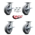 thumbnail image 2 of 8 Inch Kingpinless Thermoplastic Wheel Caster Set with Brake and Swivel Lock SCC, 2 of 2